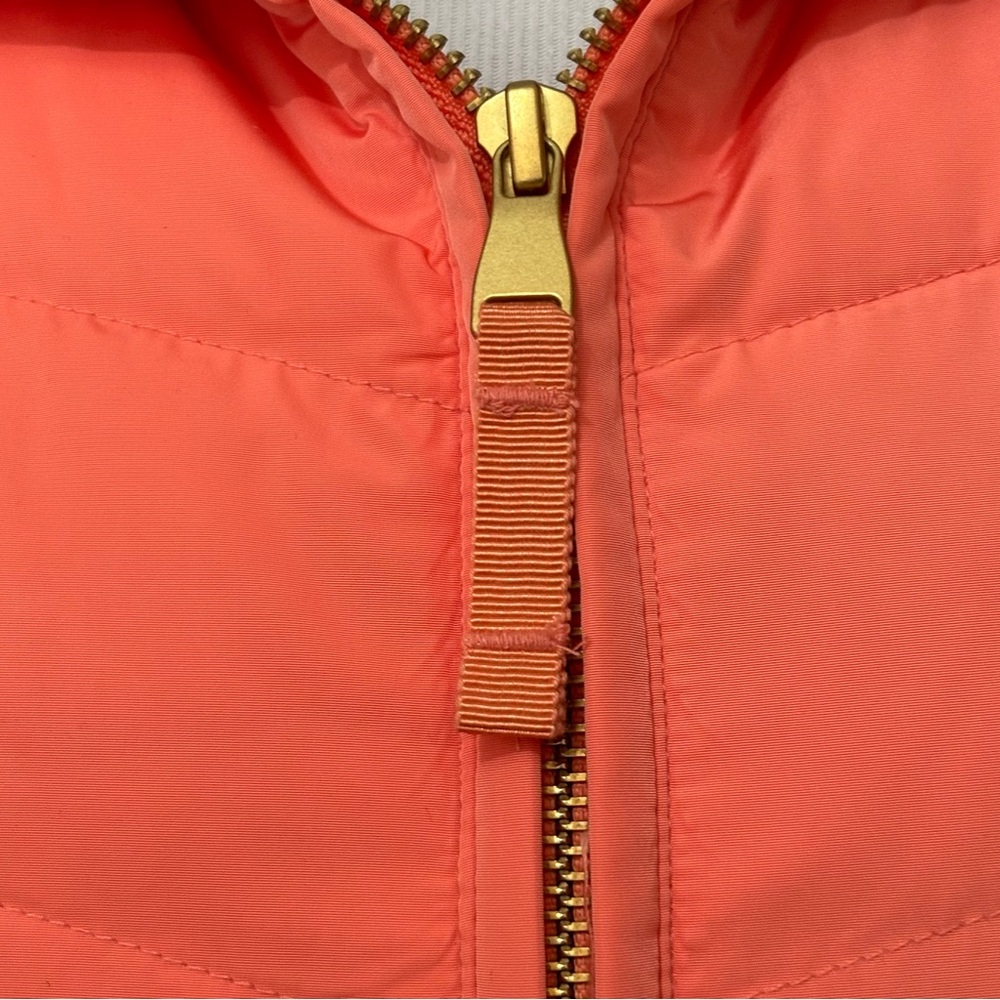 NWT Talbots Orange Down Quilted Vest Detachable Fur Collar M - Picture 11 of 12